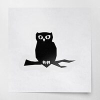 Decal Stickers of Owl (Black) (Set of 2) Premium Waterproof Vinyl Decal Stickers for Laptop Smartpho