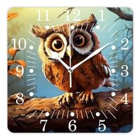 stalsme Square Wall Clock Quiet 14 Inch Battery Operated Home/Office/Kitchen Clock,Cute Owl Baby on