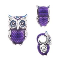 GOUWO Cute Owl Charms for Bracelets and Necklaces 925 Sterling Silver Charms Jewelry Pendant Beads C