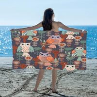 Eativisa Owls Large Beach Towel 61X31 Inches Microfiber Beach Towels for Adults Quick Dry Pool Towel