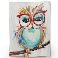 Ti Caldi Owl Blanket - Ultra Soft, Lightweight Flannel, Fuzzy and Fluffy Throw Blankets, Perfect for