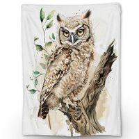 Ti Caldi Cute Owl Blanket - Ultra Soft, Lightweight Flannel, Fuzzy and Fluffy Throw Blankets, Perfec