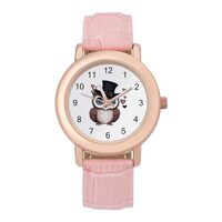 Owls Women's Leather Strap Watch Casual Watch Band Wristwatch Dress Watch for Home Work