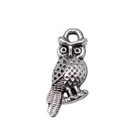 TARAKI 40pcs 16x7mm Antique Silver Tiny Owl Charms