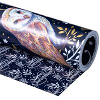 RUSPEPA Reversible Wrapping Paper Roll - Mini Roll - Navy Blue Owl Pattern Great for Christmas, Part