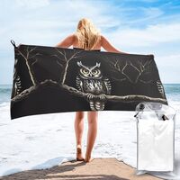 KNOKON Late Night Owl Holiday Beach Towel,Well Absorbent,Portable and Quick-Drying,Extra Large,Quick