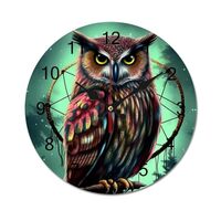 NTVOWPZO 16 Inch Wall Clock Owl Battery Operated Wall Clocks Silent Non-Ticking Round Wall Clock for