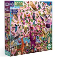eeBoo Piece & Love: Parliament of Owls - 1000 Piece Puzzle - Adult Square Jigsaw, 23x23, include
