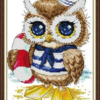 Stitchmelody 14CT Counted Cross Stitch Kits,DMC Unprinted Pattern Embroidery Set Needlework-Learn to