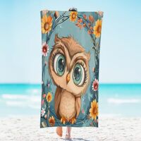 Mardesigns Owls Beach Towel, Quick Dry Beach Towel for Women Men, Floral 31" x 61" Oversiz
