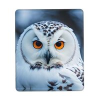 SSIMOO Snowy Owl Eyes Desk Computer Pad-Gaming Computer Mat for Office and Home Use-Cute Computer Pa