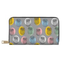 Buewutiry Travel Wallet Womens - Circular Patterned Owl Zipper Wallets for Women, Cute Wallets for W
