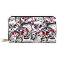 Buewutiry Travel Wallet Womens - Glasses Owl Zipper Wallets for Women, Cute Wallets for Women