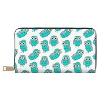 Buewutiry Travel Wallet Womens - Cute Green Owl Zipper Wallets for Women, Cute Wallets for Women