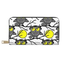 Buewutiry Travel Wallet Womens - Moon Owl - White Zipper Wallets for Women, Cute Wallets for Women