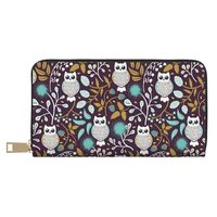 Buewutiry Travel Wallet Womens - Forest Cute Owl A Zipper Wallets for Women, Cute Wallets for Women