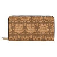 Buewutiry Travel Wallet Womens - Tribal Owl Print Zipper Wallets for Women, Cute Wallets for Women