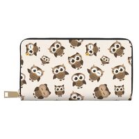 Buewutiry Travel Wallet Womens - Cute Brown Owl Zipper Wallets for Women, Cute Wallets for Women
