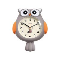 Ergocar Owl Wall Clock, No Tick Silent Modern Cartoon Wall Clock, Swing, Suitable for Living Room, B