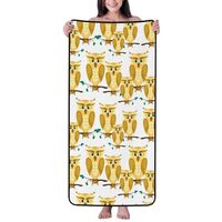 Novastar Cotton Bath Towels for Bathroom - Yellow Owls Microfiber Towels for Body Bath Sheets, Perso