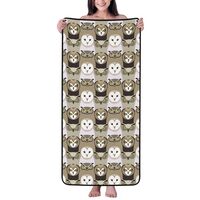 Novastar Cotton Bath Towels for Bathroom - Owl Pattern Print Microfiber Towels for Body Bath Sheets,