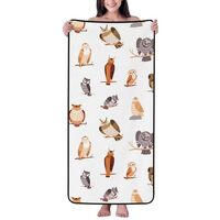 Novastar Cotton Bath Towels for Bathroom - Cute Crooked Head Owl Microfiber Towels for Body Bath She