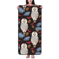 Novastar Cotton Bath Towels for Bathroom - Pinecone Owl White Microfiber Towels for Body Bath Sheets