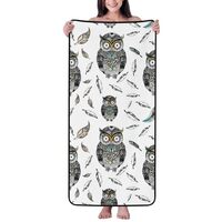 Novastar Cotton Bath Towels for Bathroom - Tribal Owl Feathers Microfiber Towels for Body Bath Sheet