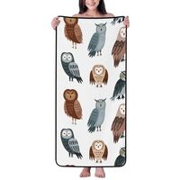 Cotton Bath Towels for Bathroom - Ugly Dorky Owl Personalized Quick Dry Beach Towel, Microfiber Towe