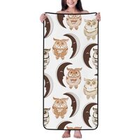 Novastar Cotton Bath Towels for Bathroom - Crescent Moon and Owl Microfiber Towels for Body Bath She