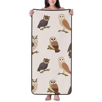 Novastar Cotton Bath Towels for Bathroom - Branch Owls Microfiber Towels for Body Bath Sheets, Perso