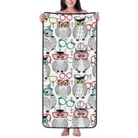 Novastar Cotton Bath Towels for Bathroom - Owl with Glasses Microfiber Towels for Body Bath Sheets, 