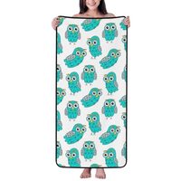 Novastar Cotton Bath Towels for Bathroom - Cute Green Owl Microfiber Towels for Body Bath Sheets, Pe