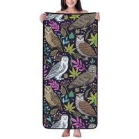 Cotton Bath Towels for Bathroom - Leaves and Owls Personalized Quick Dry Beach Towel, Microfiber Tow