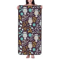 Cotton Bath Towels for Bathroom - Forest Cute Owl A Microfiber Towels for Body Bath Sheets, Personal