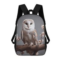 Dwrepo Backpack A Small White Barn Owl Laptop Backpack With Adjustable Shoulder Straps Casual Daypac