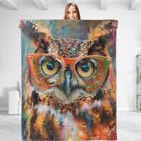 dhakalrlde Cute Owl Blanket - Ultra Soft, Plush, Lightweight, Warm, Fuzzy Anti-Pilling Flannel Blank