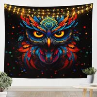 Hippie Owl Tapestry for Bedroom For Kids Boys Girls Kawaii Cartoon Owl Tapestry for Bedroom Aestheti