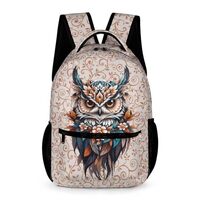 Owl School Backpack for Kids Girls Boys, 16 Inch Cute Owls Themed Bookbag, Personality School Backpa