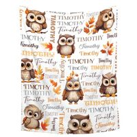 Custom Owl Blanket | Personalized Blanket for Girls Boys | Ultra Soft Customized Blanket for Couch/S