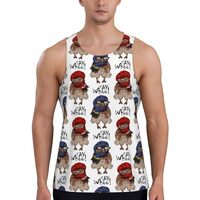 Mens Tank Tops Summer - Cool Owl Prints Sleeveless Shirts for Men, Mens Sleeveless Tee Shirts Black