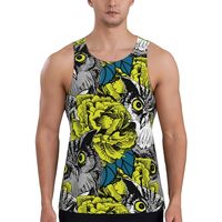 Mens Tank Tops Summer - Cool Owls Sleeveless Shirts for Men, Mens Sleeveless Tee Shirts Black