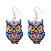 Owl Dangle Earrings Boho Hollow Filigree Copper Butterfly Moth Mushroom Patterned Disc Drop Earrings