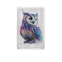 ALAZA Hand Towel Set of 1 100% Cotton Bath Towels Watercolor Owl for Bathroom Housewarming Decor Gif