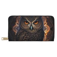 Buewutiry Travel Wallet Womens - Classical Style Brown Owl Leather Wallets for Women, Cute Wallets f