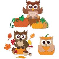 DELORIGIN Owl Autumn Pumpkin Cutting Dies Carbon Steel Die Cuts for Card Making Embossing Scrapbooki
