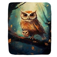 OTRANTO Cute Owls Blanket Nature Fall Forest Wildlife Birds on a Branch Throw Blanket for Couch Fuzz