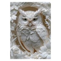 3D Owl Puzzles Paper Cut Art Puzzle 1000 Pieces for Adults, White Bird Jigsaw Puzzle Jungle Animal, 