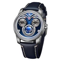 OBLVLO Innovative Eagle Eyes OWL Luminous Dial Mechanical Watch Analog Leaher Strap Transparent Auto