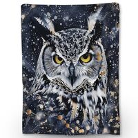 Ti Caldi Watercolor Owl Blanket, Soft Fuzzy Lightweight Flannel Throw Blanket Perfect for Couch, Bed